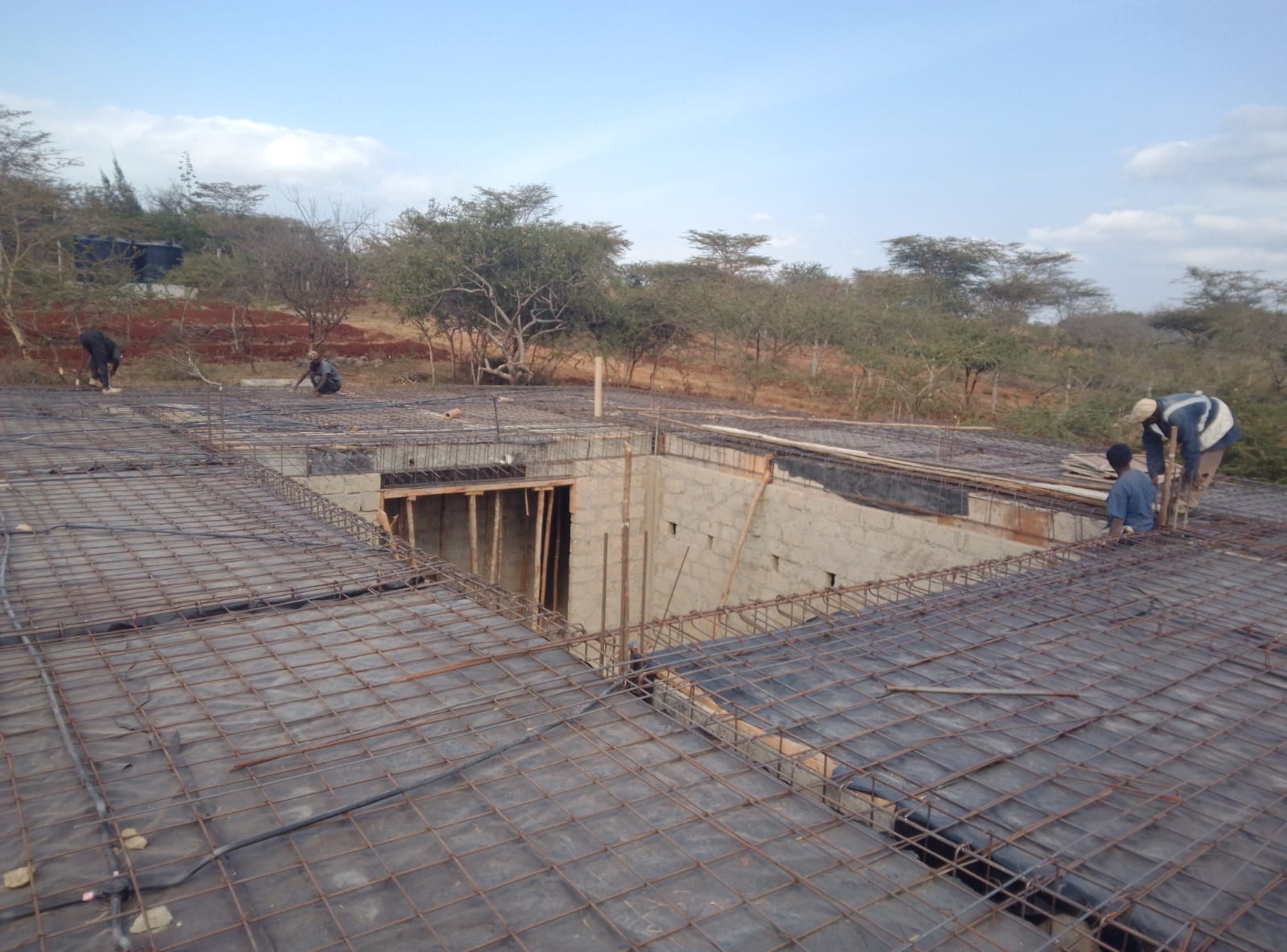 Roof slab reinforcement works