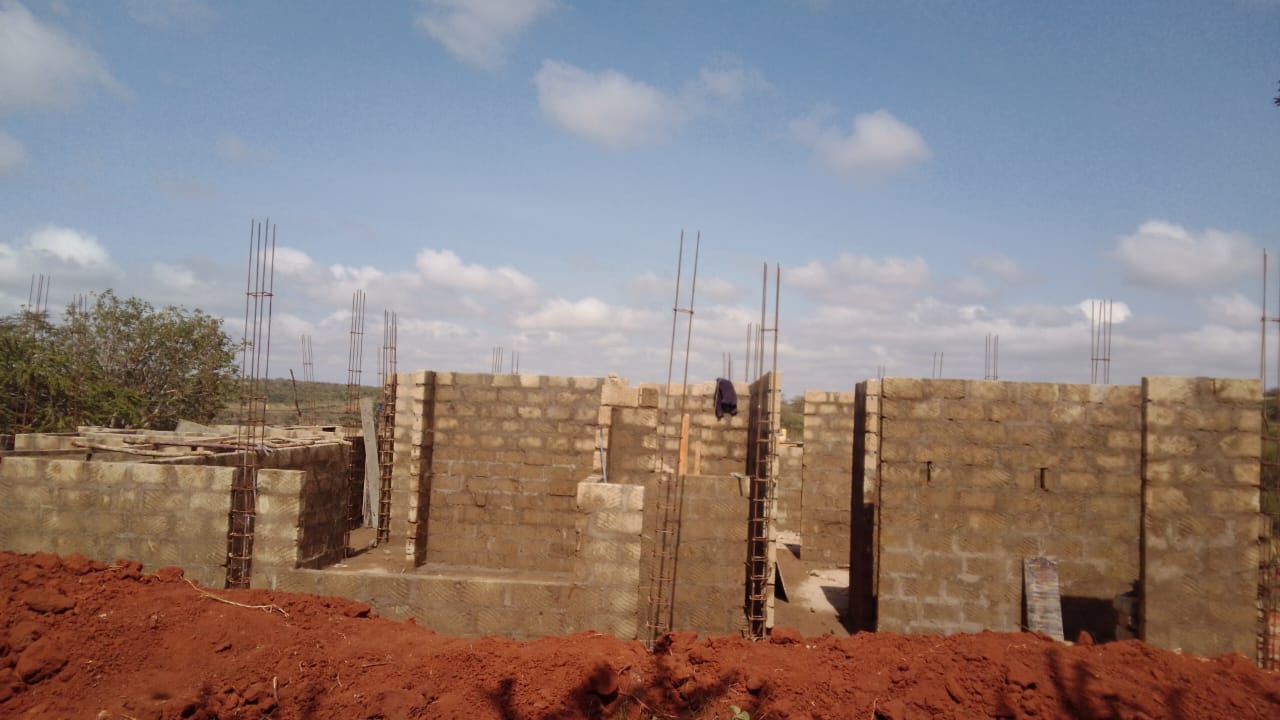 Wall construction in progress