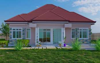 Bungalow design red roof
