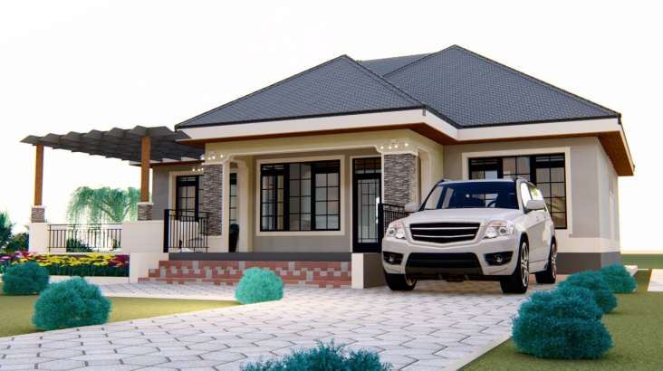 Modern bungalow driveway