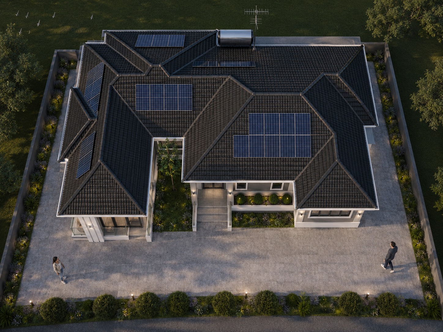 Aerial Roof Design with Solar Layout