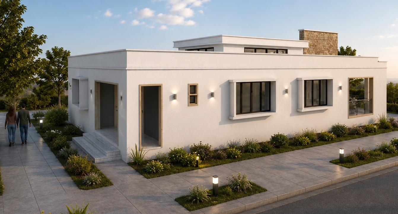 Modern Flat-Roof Bungalow Concept