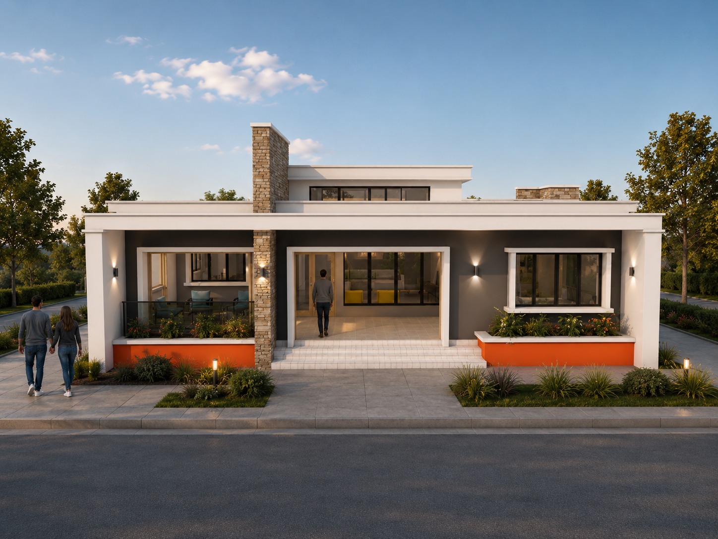 Modern Bungalow - Front Elevation