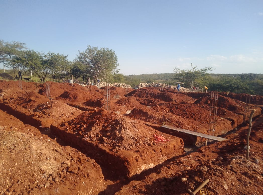 Foundation excavation aerial view